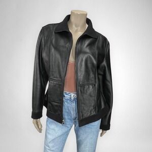 WILSONS Reversible Black Leather Jacket L
